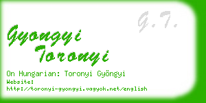 gyongyi toronyi business card